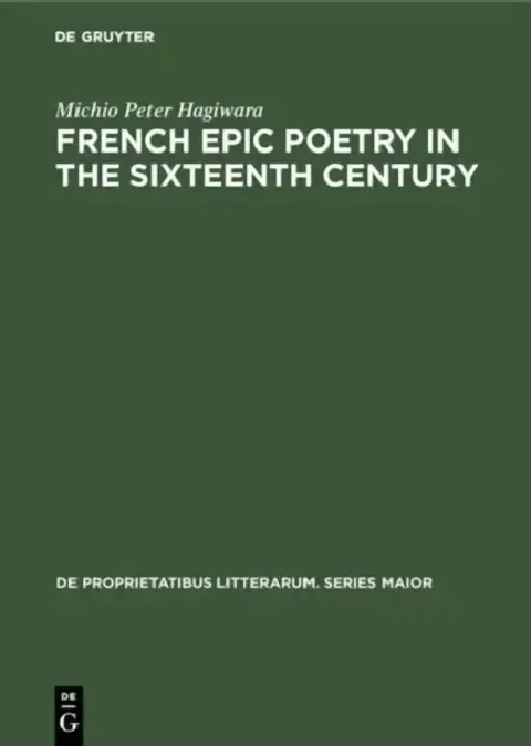 Cover of French Epic Poetry in the Sixteenth Century