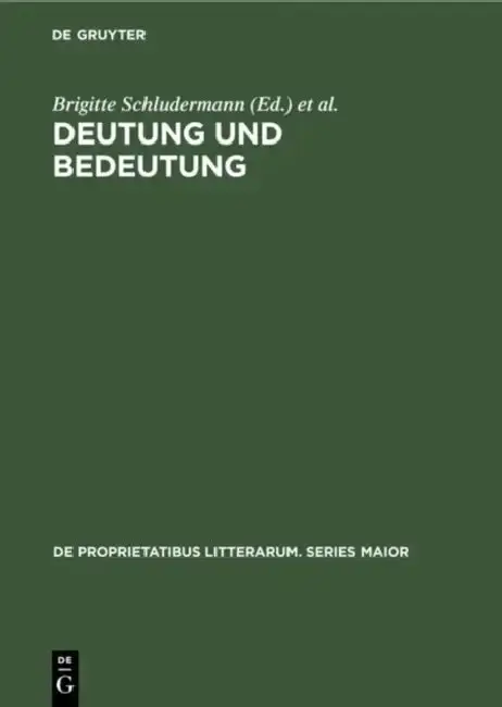 Cover of Deutung und Bedeutung