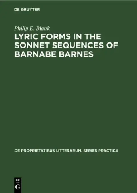 Cover of Lyric Forms in the Sonnet Sequences of Barnabe Barnes
