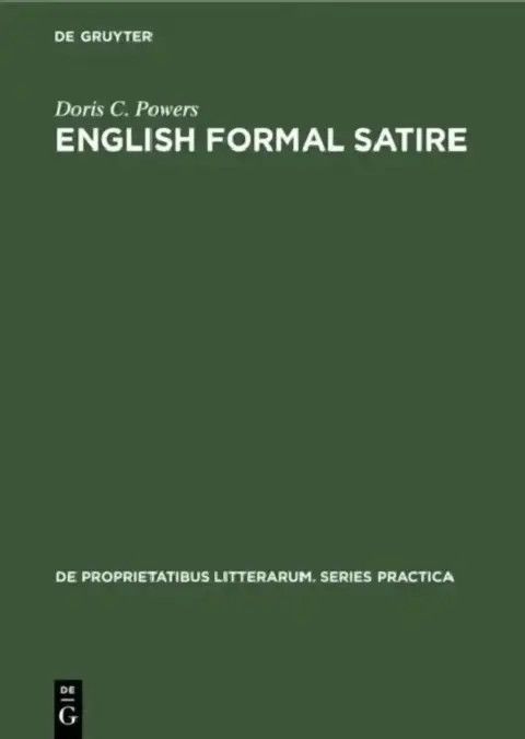 Cover of English Formal Satire