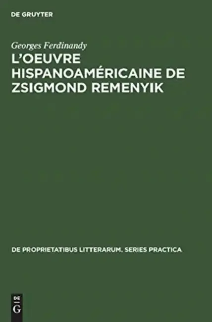 Cover of L'oeuvre hispanoaméricaine de Zsigmond Remenyik