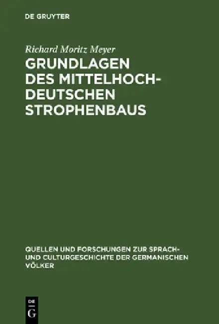 Cover of Grundlagen des mittelhochdeutschen Strophenbaus