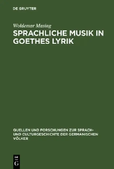 Cover of Sprachliche Musik in Goethes Lyrik