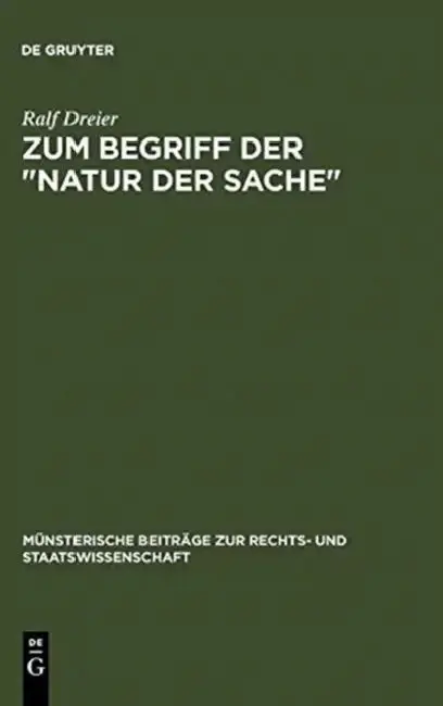 Cover of Zum Begriff Der Natur Der Sache