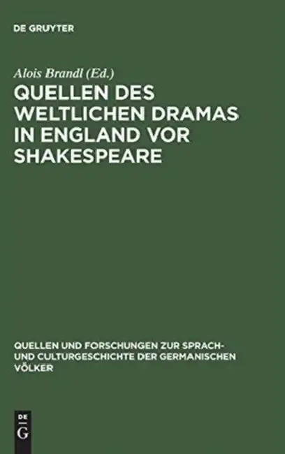 Cover of Quellen des weltlichen Dramas in England vor Shakespeare