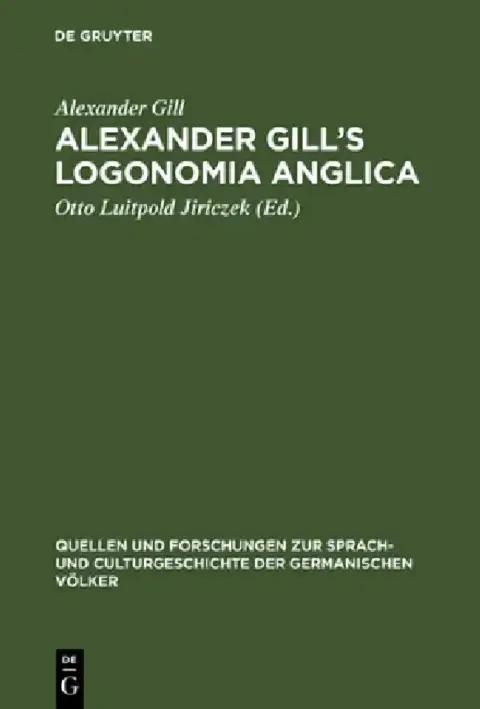 Cover of Alexander Gill's Logonomia Anglica