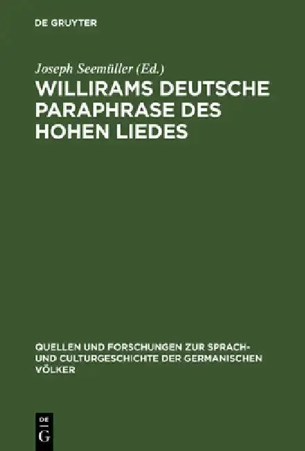 Cover of Willirams deutsche Paraphrase des Hohen Liedes