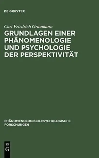 Cover of Grundlagen einer Phänomenologie und Psychologie der Perspektivität