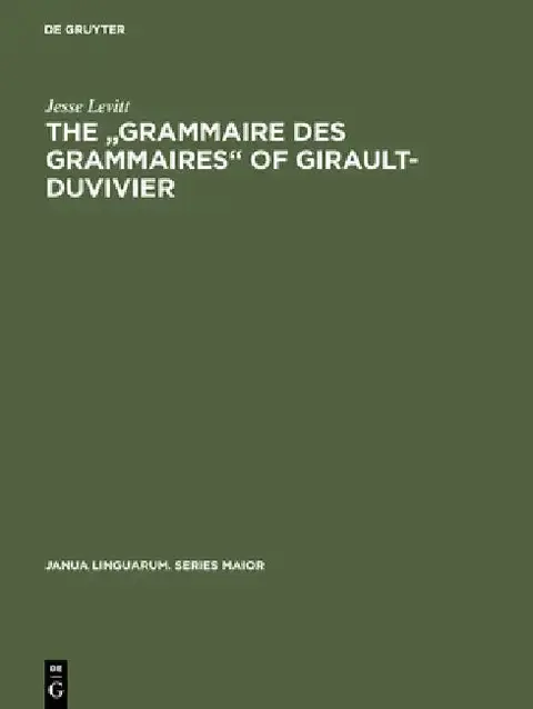 Cover of The Grammaire Des Grammaires of Girault-Duvivier