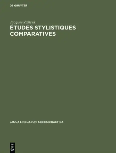 Cover of Études stylistiques comparatives