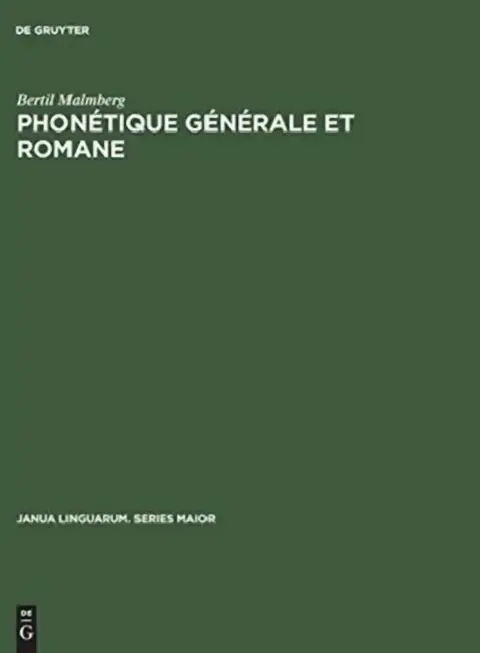 Cover of Phonétique générale et romane
