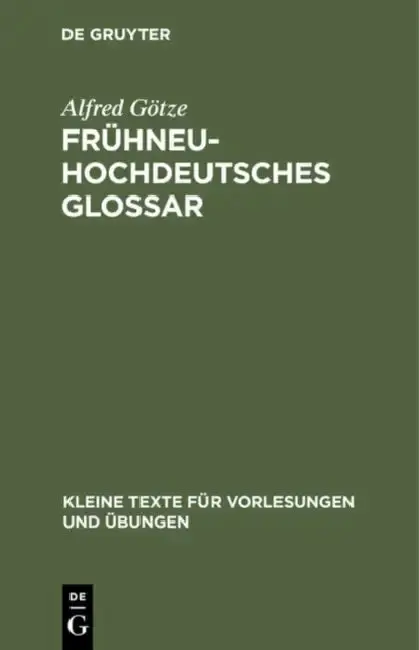 Cover of Frühneuhochdeutsches Glossar