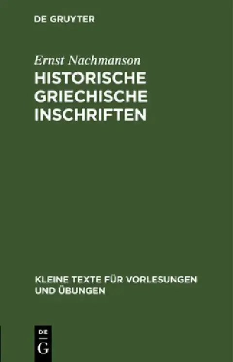 Cover of Historische Griechische Inschriften