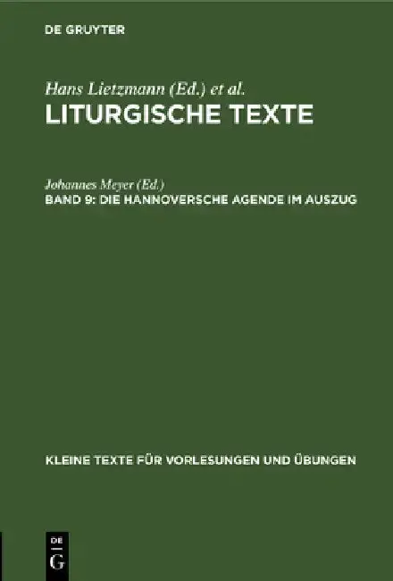 Cover of Die Hannoversche Agende Im Auszug