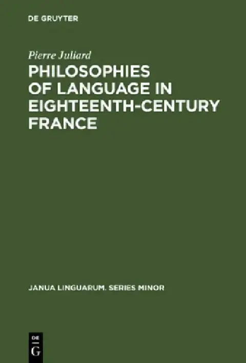 Cover of Philosophies of Language in Eighteenth-Century France