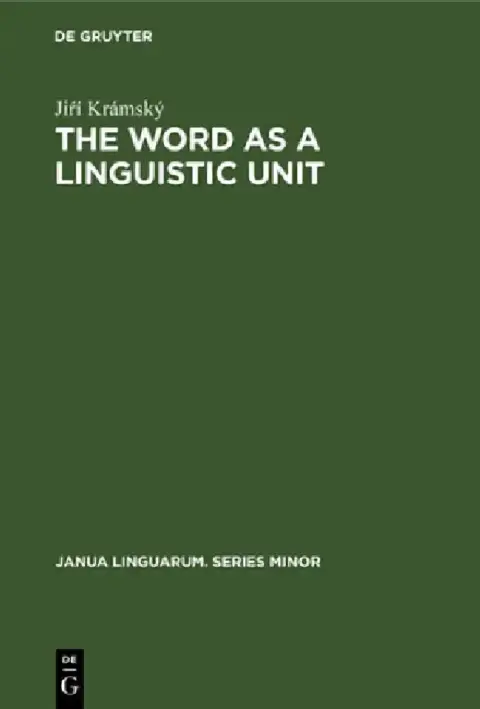 Cover of The Word as a Linguistic Unit