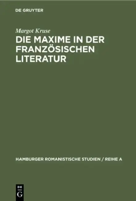 Cover of Die Maxime in der französischen Literatur