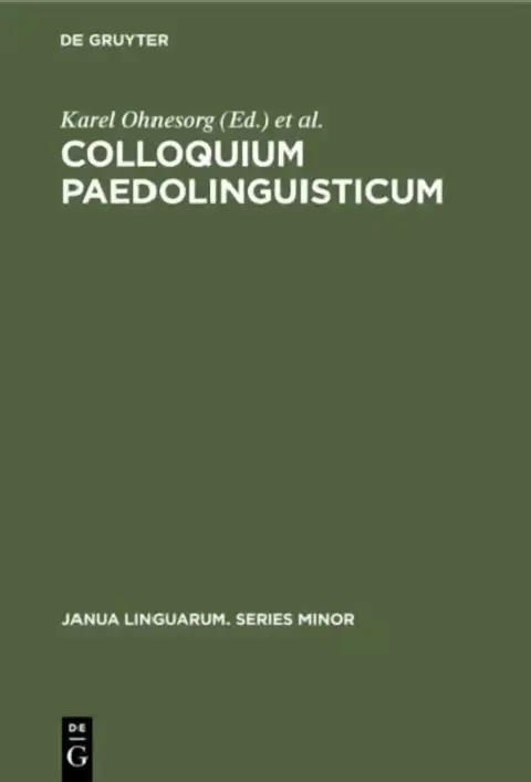 Cover of Colloquium Paedolinguisticum