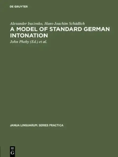 Cover of A Model of Standard German Intonation