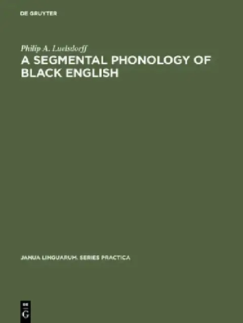 Cover of A segmental phonology of black English