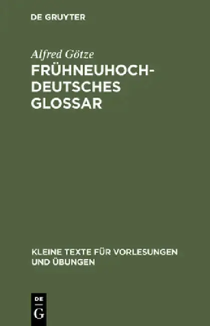 Cover of Frühneuhochdeutsches Glossar