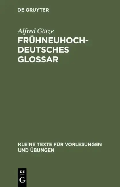 Cover of Frühneuhochdeutsches Glossar