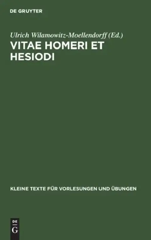 Cover of Vitae Homeri Et Hesiodi