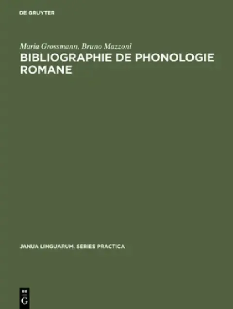 Cover of Bibliographie de phonologie romane