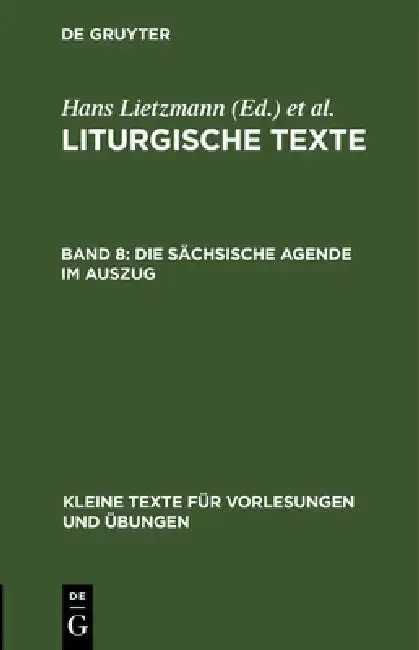 Cover of Die Sächsische Agende Im Auszug