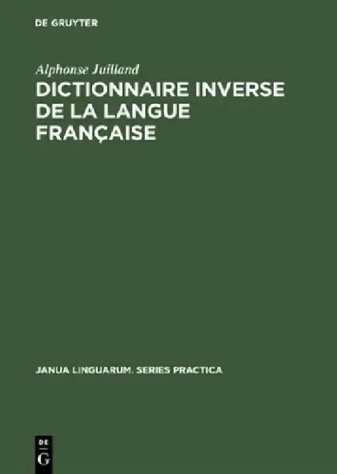 Cover of Dictionnaire inverse de la langue française