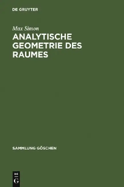 Cover of Analytische Geometrie des Raumes