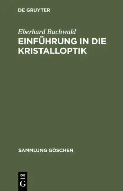 Cover of Einführung in die Kristalloptik