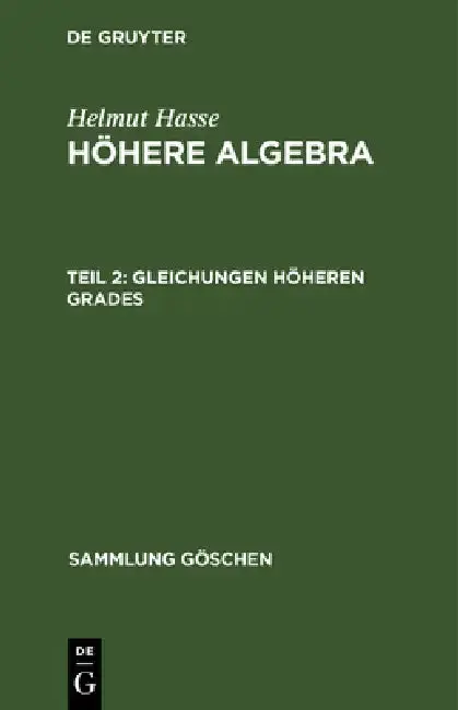 Cover of Gleichungen höheren Grades
