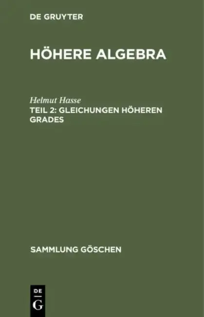 Cover of Gleichungen höheren Grades