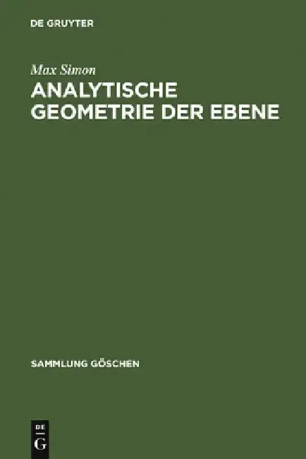Cover of Analytische Geometrie der Ebene