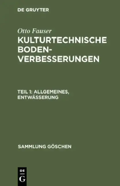 Cover of Allgemeines, Entwässerung