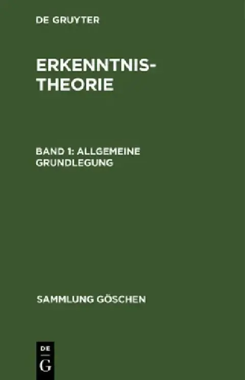 Cover of Allgemeine Grundlegung