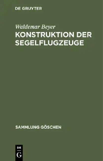 Cover of Konstruktion der Segelflugzeuge