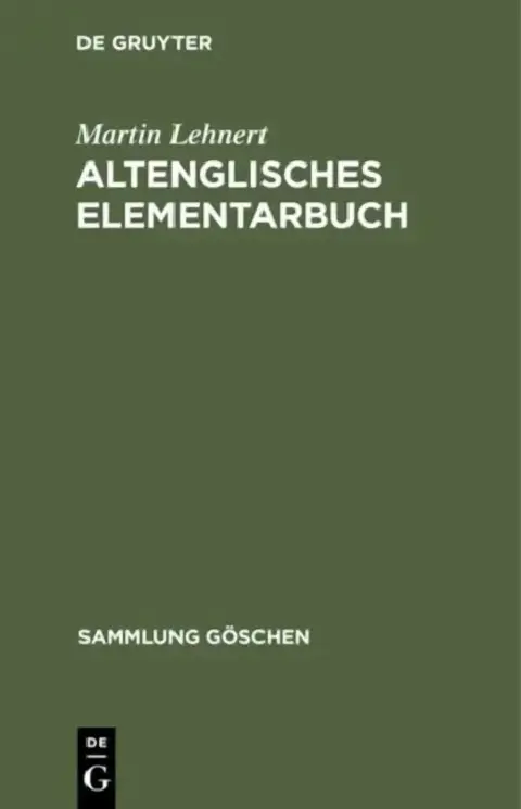 Cover of Altenglisches Elementarbuch