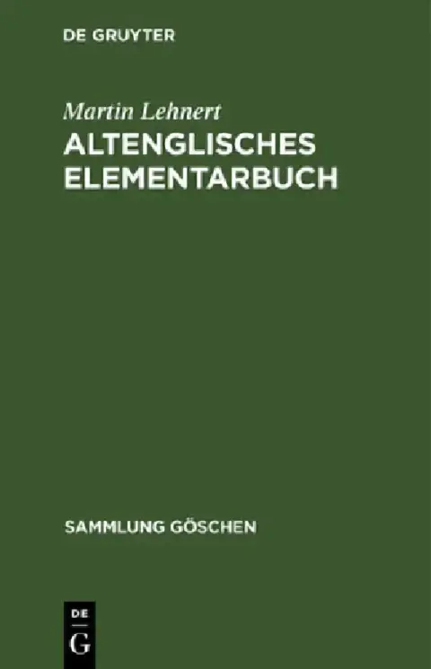 Cover of Altenglisches Elementarbuch