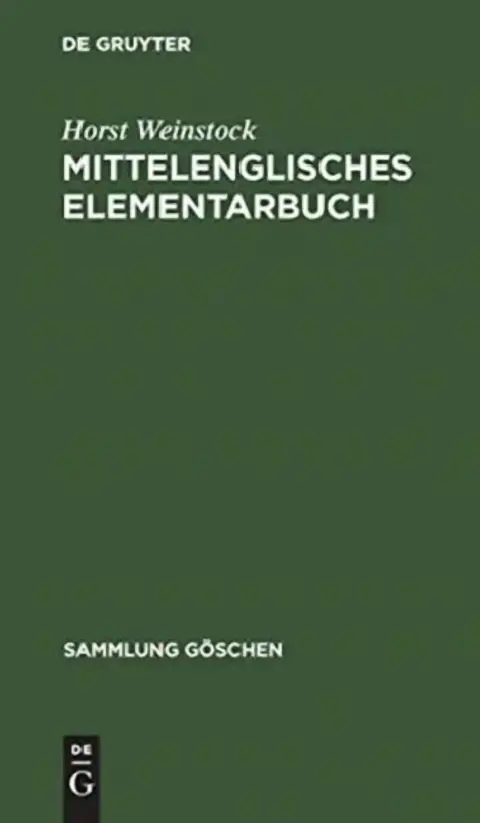 Cover of Mittelenglisches Elementarbuch
