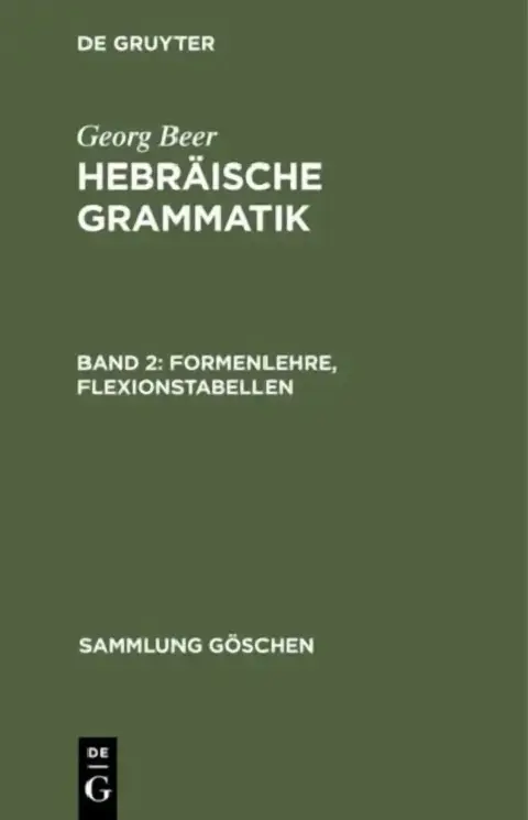 Cover of Formenlehre, Flexionstabellen