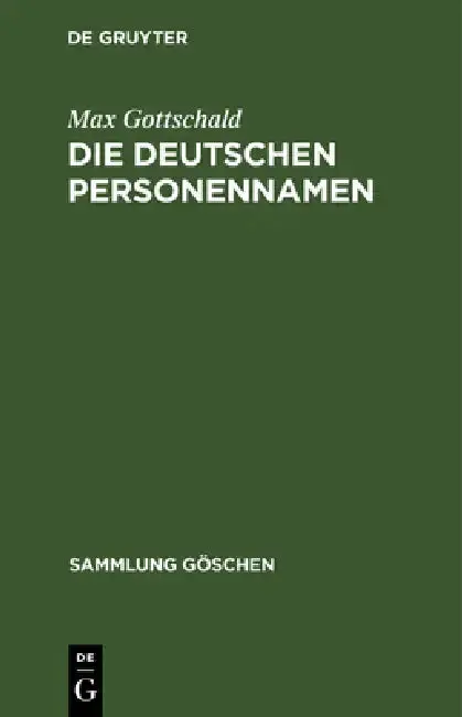 Cover of Die Deutschen Personennamen