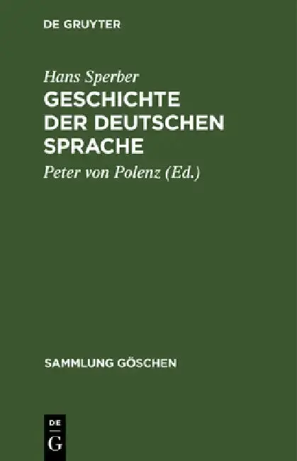 Cover of Geschichte Der Deutschen Sprache