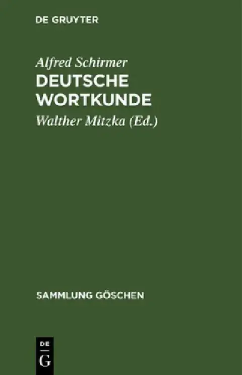 Cover of Deutsche Wortkunde