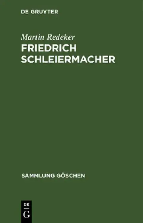 Cover of Friedrich Schleiermacher