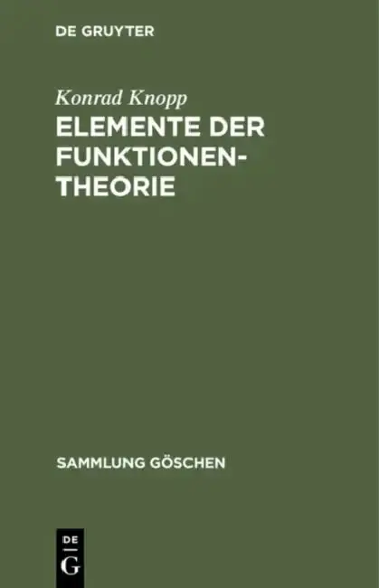 Cover of Elemente der Funktionentheorie