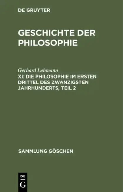 Cover of Die Philosophie im ersten Drittel des zwanzigsten Jahrhunderts, Teil 2