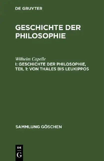 Cover of Geschichte der Philosophie, Teil 1