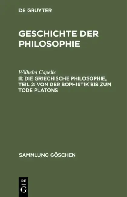 Cover of Die Griechische Philosophie, Teil 2